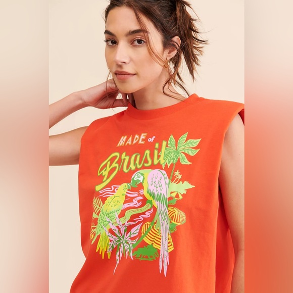 FARM Rio Brasil Red Mini T-Shirt Dress - Picture 2 of 8